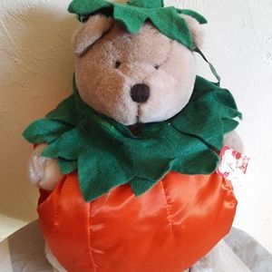 Vintage Pumpkin suited bearland jointed Teddy